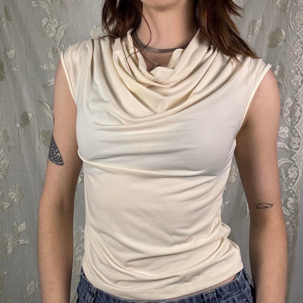 Sincerely Jules cream cowl neck top
